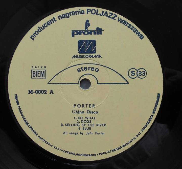 Porter ‎– China Disco M-0002 Jazz, Rock, Funk / Soul Płyty Winylowe