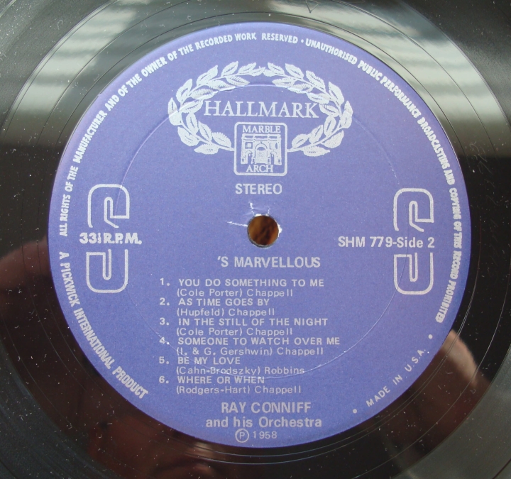 Ray Conniff & His Orchestra ‎– 'S Marvelous SHM 779