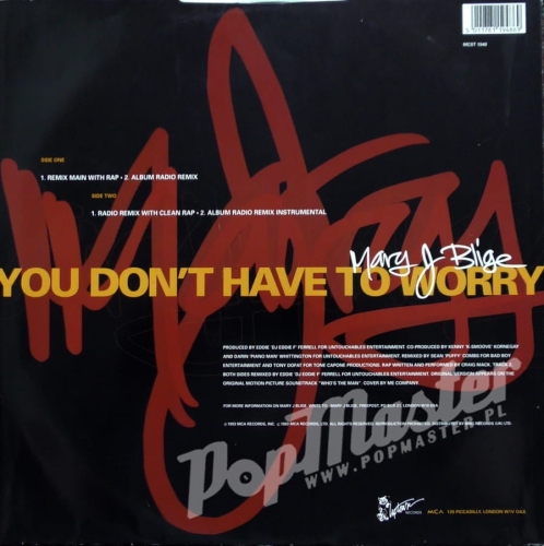 Mary J Blige You Don't Have To Worry MCST 1948 12" Maxi Single 33 RPM Plyta Winylowa