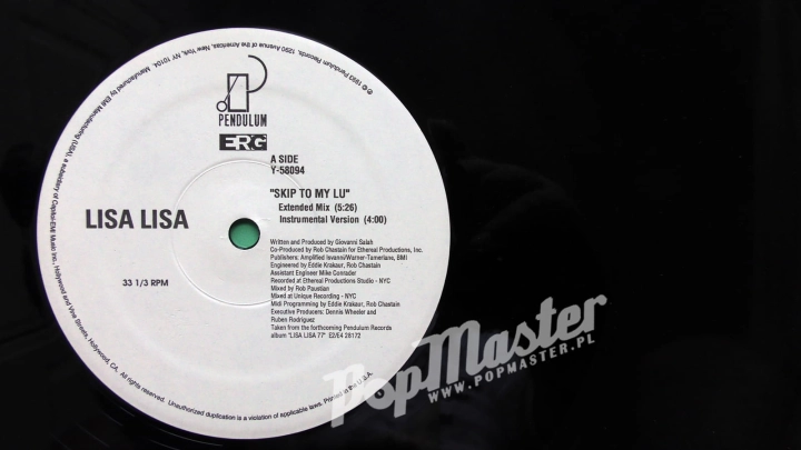 Lisa Lisa Skip To My Lu Y-58094 Vinyl 12" Hip Hop, Funk / Soul Płyta  www.popmaster.pl
