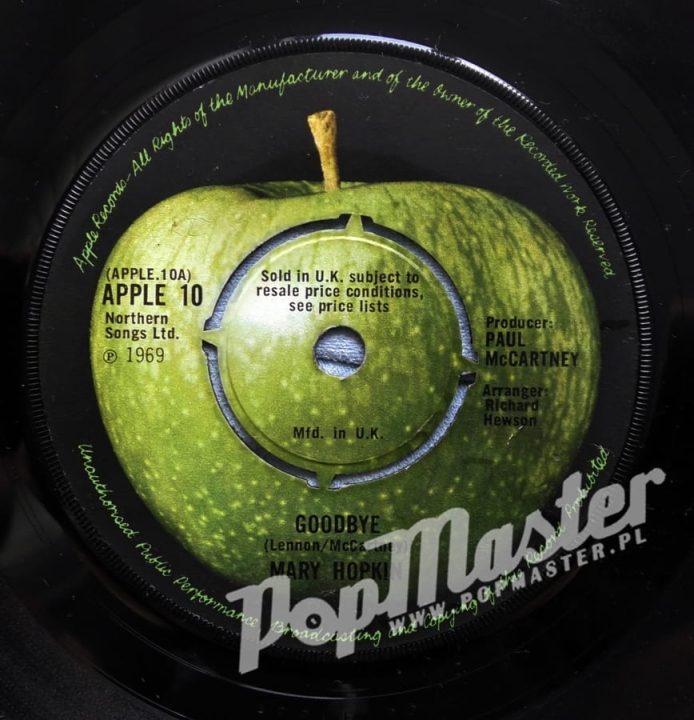 Mary Hopkin Goodbye APPLE 10 Records Store In Poland Popmaster Records Shop
