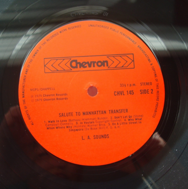 Salute To Manhattan Transfer L.A. Sounds  Salute To Manhattan Transfer  CHVL 145   Pop   Winyle