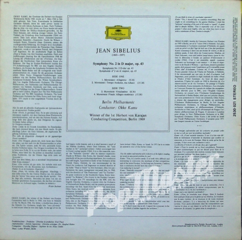 Jean Sibelius Symphony No. 2 In D Major, Op. 43 Berlin Philharmonic Conductor Okko Kamu 2530021 Płyty WInylowe Muzyka Klasyczna