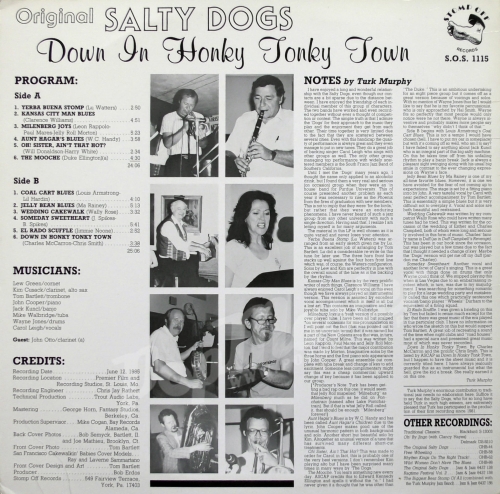 Original Salty Dogs Greetings From Honky Tonky Town With Carol Leigh S.O.S. 1115 Виниловые Пластинки Джаз Jazz