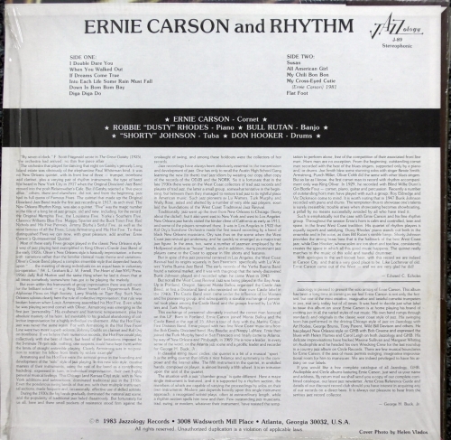 Ernie Carson And His Rhythm J-89 Dixieland Jazz Виниловые Пластинки Джаз