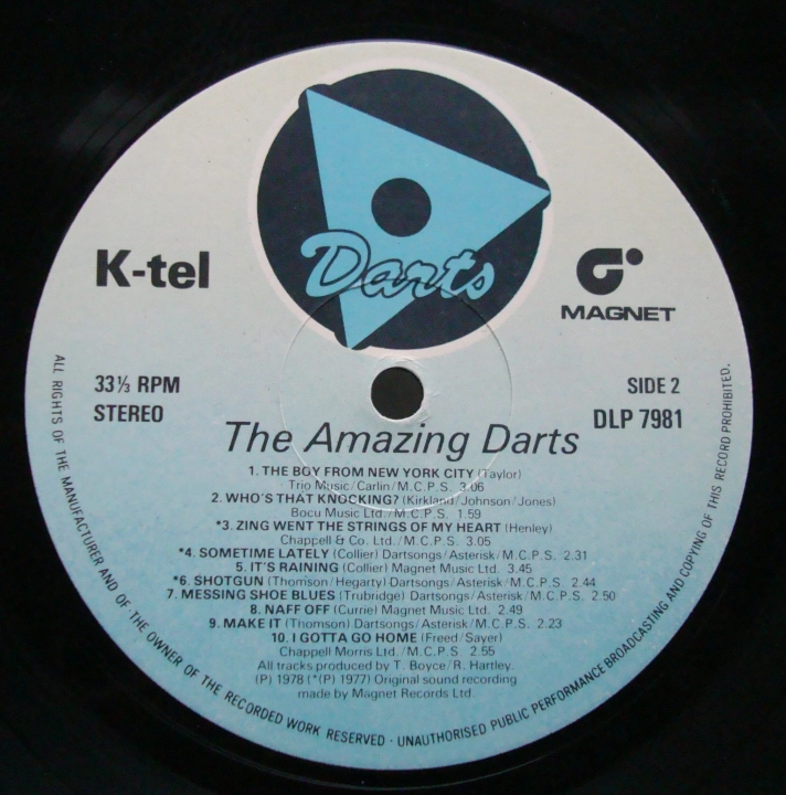  Darts ‎– The Amazing Darts DLP 7981 Rock, Pop,R'N'R 