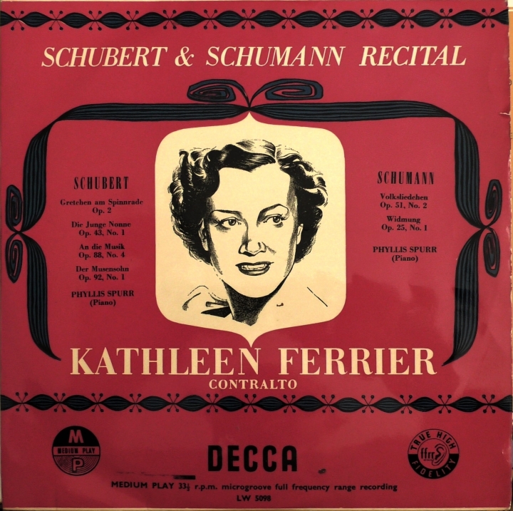 Kathleen Ferrier ‎– Schubert & Schumann Recital  Decca ‎– LW 5098