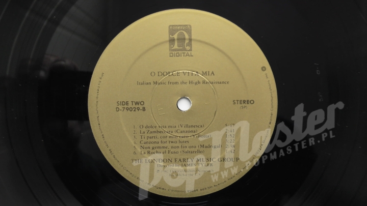 O Dolce Vita Mia Italian Music From The High Renaissance The London Early Music Group Directed By James Tyler D-79029 Vinyl Records Classics