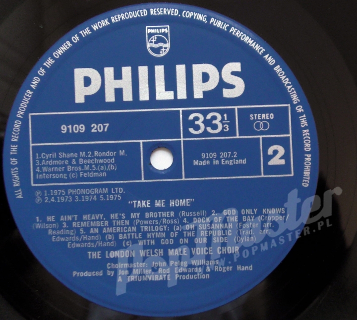 The London Welsh Male Voice Choir Take Me Home 9109 207 Поп-музыка, Виниловые Пластинки