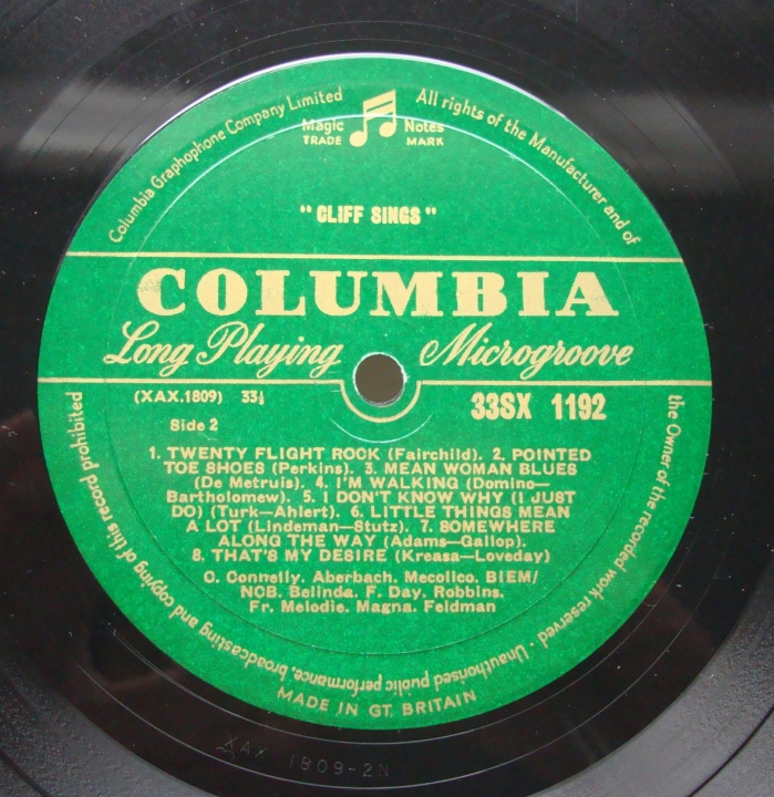 Cliff Richard And The Shadows And The Norrie Paramor Strings ‎–Cliff Sings SX1192 - XAX 1808 2N / XAX 1809 2N Mono 