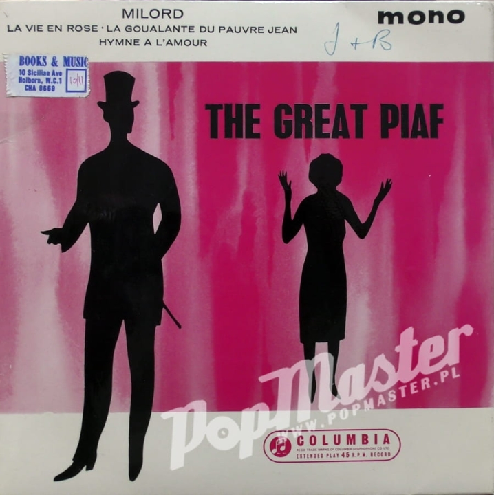 Edith Piaf The Great Piaf Mono EP Columbia Records SEG 8220