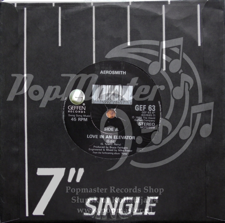 Aerosmith ‎ Love In An Elevator Geffen Records ‎– GEF 63