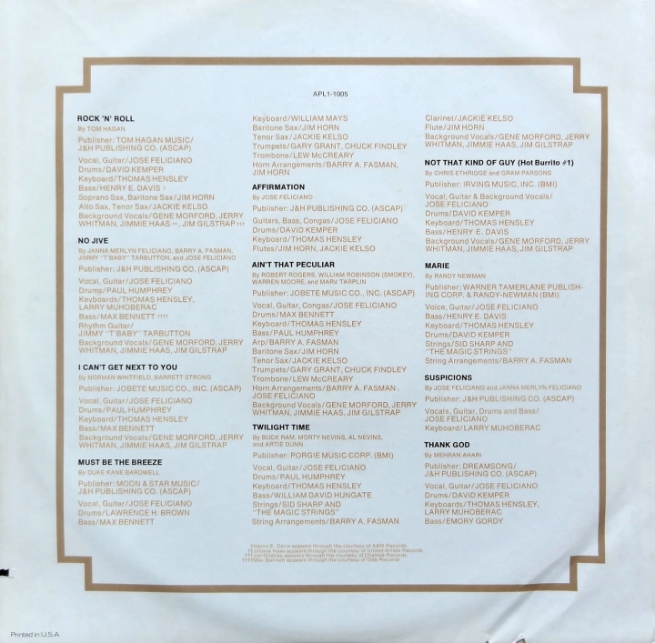 Płyty Winylowe, Jose Feliciano, Płyty Winylowe, Jose Feliciano