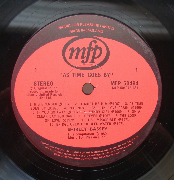 Shirley Bassey ‎– 20 Golden Love Songs 50494 Pop