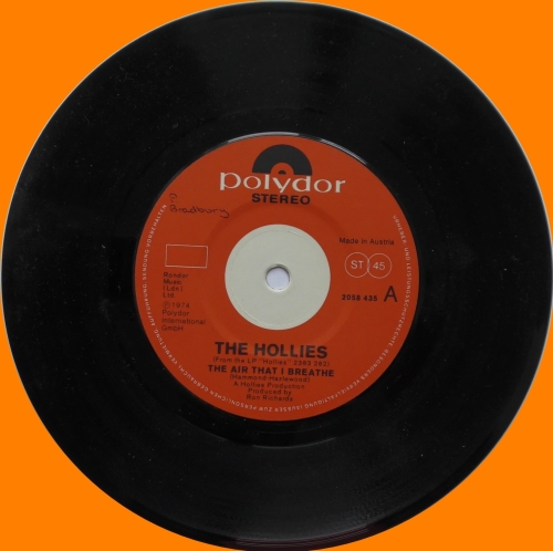 The Hollies ‎– The Air That I Breathe Polydor ‎– 2058 435 Vinyl, 7", 45 RPM, Single