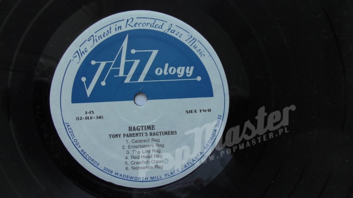 Tony Parentis Ragtimers Ragtime J-15 Jazz, Ragtime, Dixieland Vinyl Records