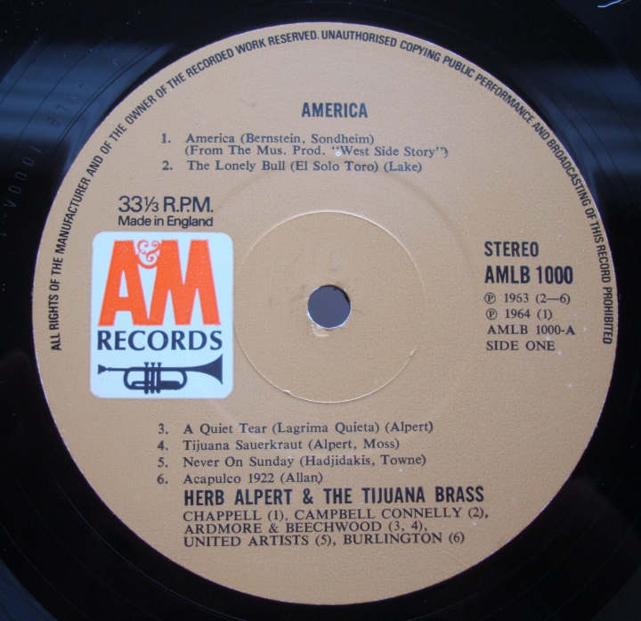 Herb Alpert & The Tijuana Brass ‎– America