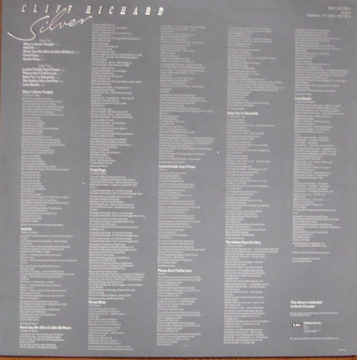 Cliff Richard ‎– Silver EMC 1077871 A-1U / B-1U Pop Sklep z Płytami Winylowymi 