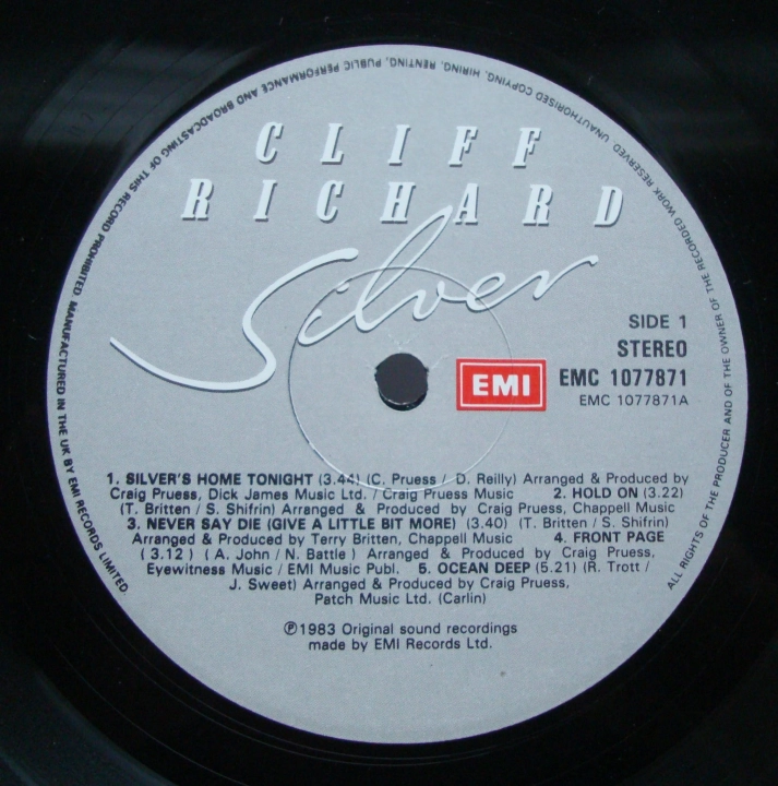 Cliff Richard ‎– Silver EMC 1077871 A-1U / B-1U Pop Sklep z Płytami Winylowymi 