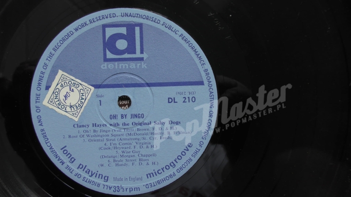 Clancy Hayes & The Salty Dogs Oh By Jingo DS-210 Jazz Vinyl-Schallplatten, Shop mit Vinyl, Vinyl-Plattenladen Grammophon