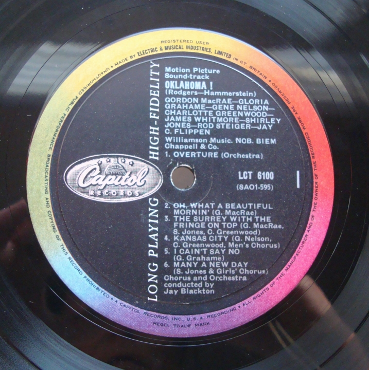 Rodgers And Hammerstein ‎– Oklahoma! LCT 6100  Vinyl