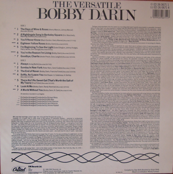 Bobby Darin ‎– The Versatile Bobby Darin ED 2606711