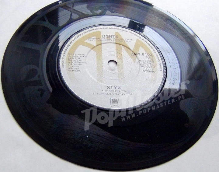 Styx The Best Of Times b/w Lights WORLD'S FIRST LASER-ETCHED SINGLE AMS 8102 http://popmaster.pl/