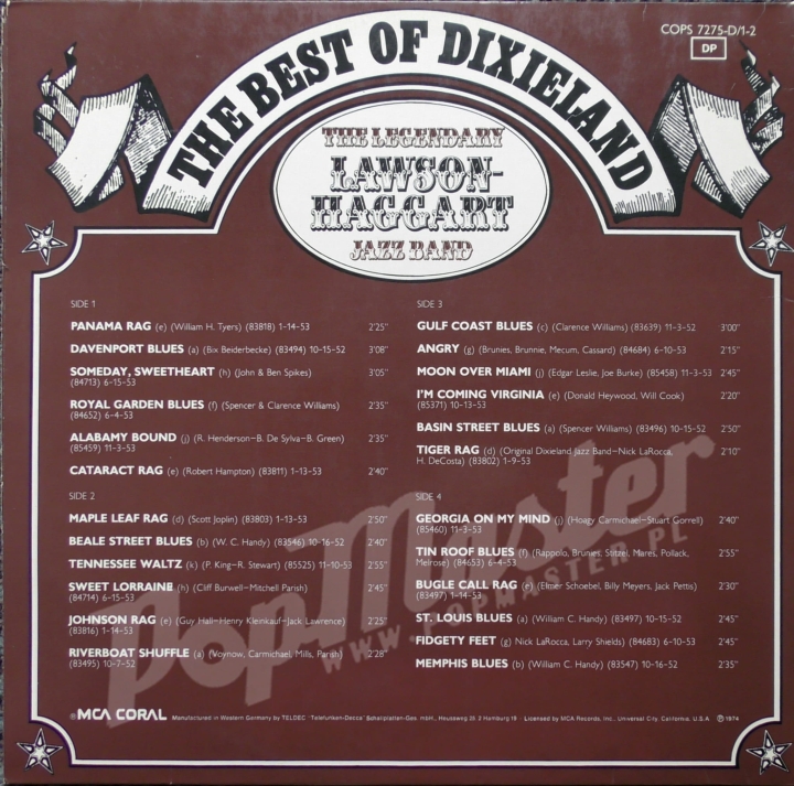 The Best Of Dixieland The Legendary Lawson Haggart Jazz Band COPS 7275-D/1-2 Jazz Vinyl Schallplatten