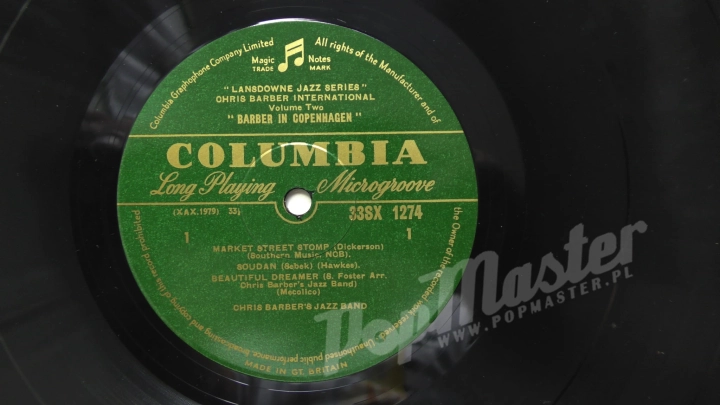 Chris Barber In Copenhagen Volume Two MONO 33sx 1274 Green Golden Label Jazz Na Płytach Winylowych