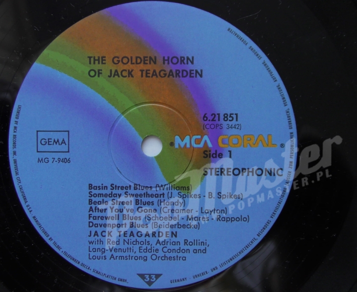 Jack Teagarden The Golden Horn Of Jack Teagarden COPS 3442 Jazz_Vinyl_Schallplatten