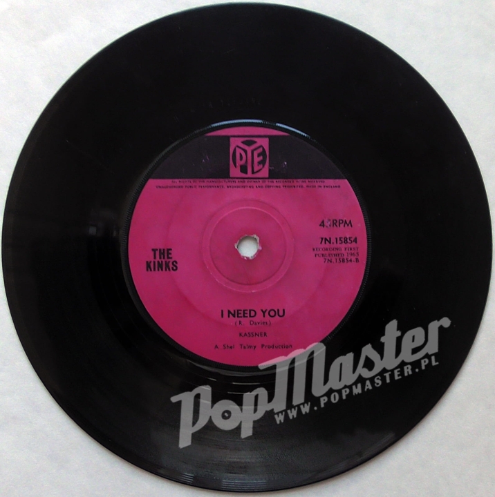The Kinks Set Me Free / I Need You 7N 15854 7" Singiel Rock Winyl