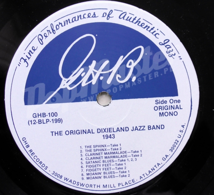 The Original Dixieland Jazz Band 1943 GHB-100 MONO Vinyl-Schallplatten Jazz Dixieland