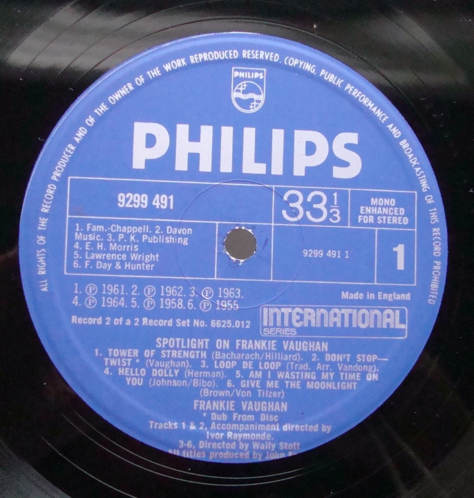 Frankie Vaughan ‎– Spotlight On Frankie Vaughan 6625 012 ,2 x Winyle Pop