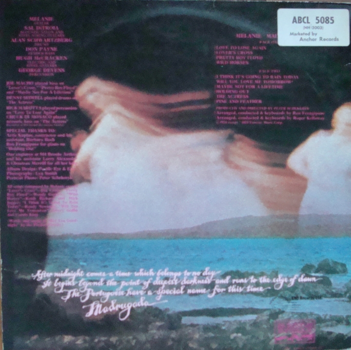 Melanie  ‎– Madrugada - Neighborhood Records  ‎– NH 3003