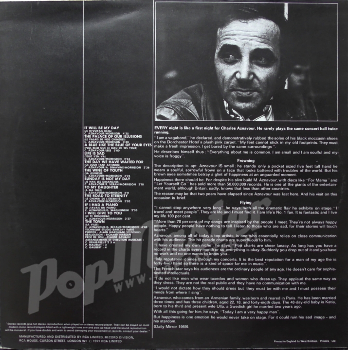 Charles Aznavour Aznavour Sings Aznavour Vol. 2 80418 Поп-музыка, Виниловые Пластинки