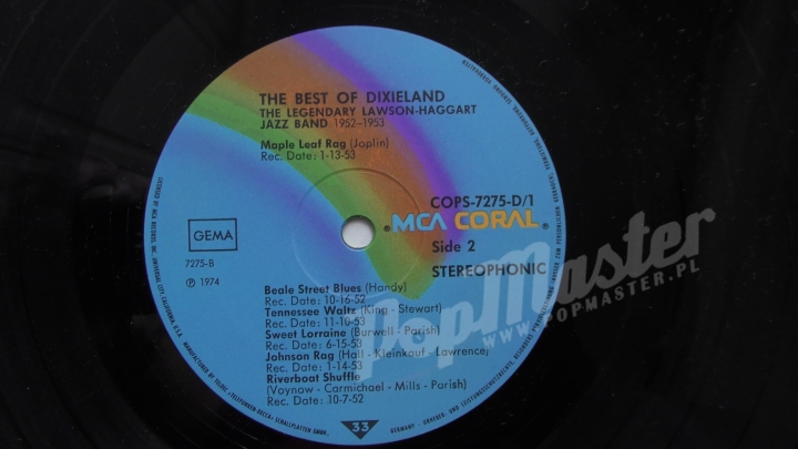 The Best Of Dixieland The Legendary Lawson Haggart Jazz Band COPS 7275-D/1-2 Jazz Vinyl Schallplatten