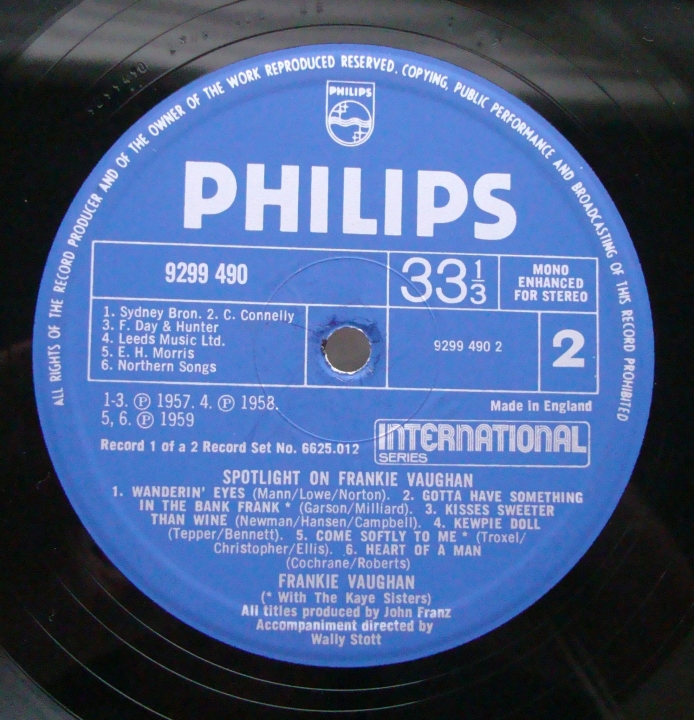 Frankie Vaughan ‎– Spotlight On Frankie Vaughan 6625 012 ,2 x Winyle Pop