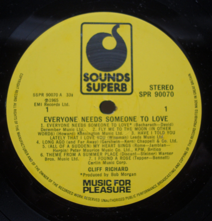 schallplatte,Cliff,Richard,Everyone,Needs,Someone,To,Love,SPR,90070,Vinyl