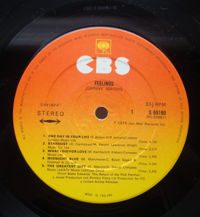 Johnny Mathis ‎– Feelings 69180 Pop 