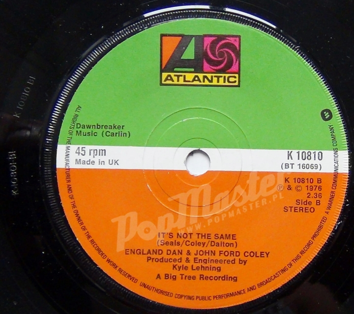 England Dan & John Ford Coley I'd Really Love To See You Tonight K 10810 7" 45 RPM Single http://popmaster.pl/