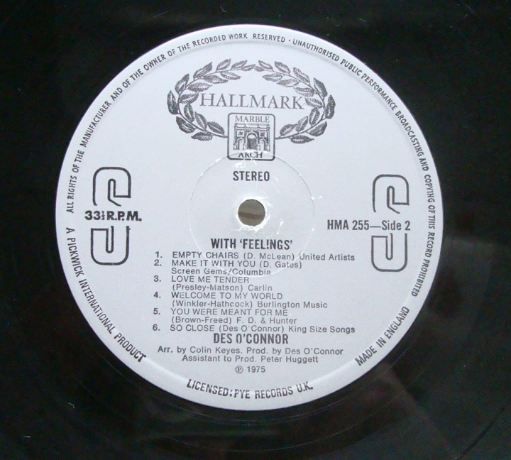 winyl,Des,O,Connor,With,Feelings,HMA,255,Vinyl