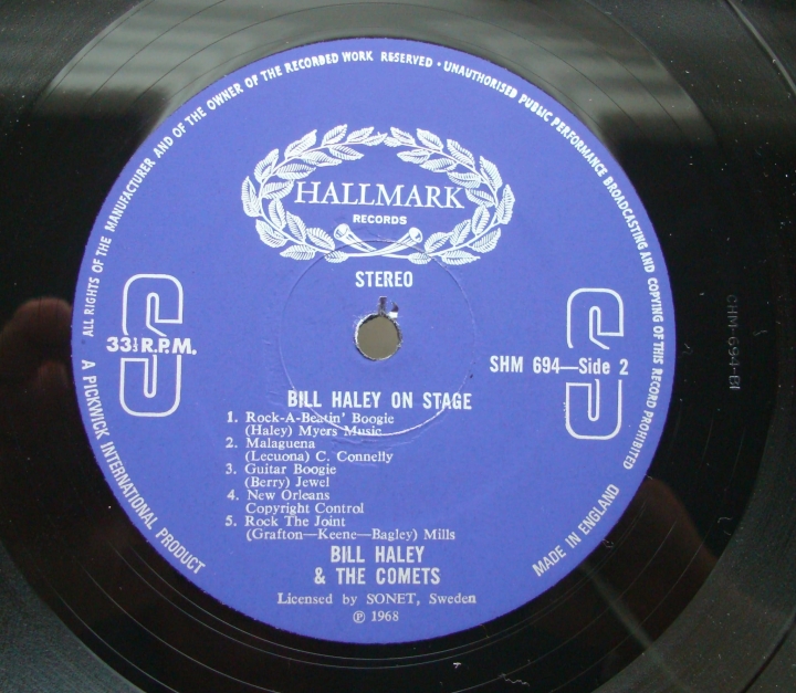 Bill Haley And The Comets ‎– Bill Haley On Stage SHM 694 A1 / B1 Rock,Rock & Roll
