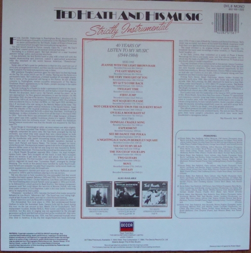 Ted Heath And His Music ‎– Strictly Instrumental DVL 8 Mono Jazz,Big Band 