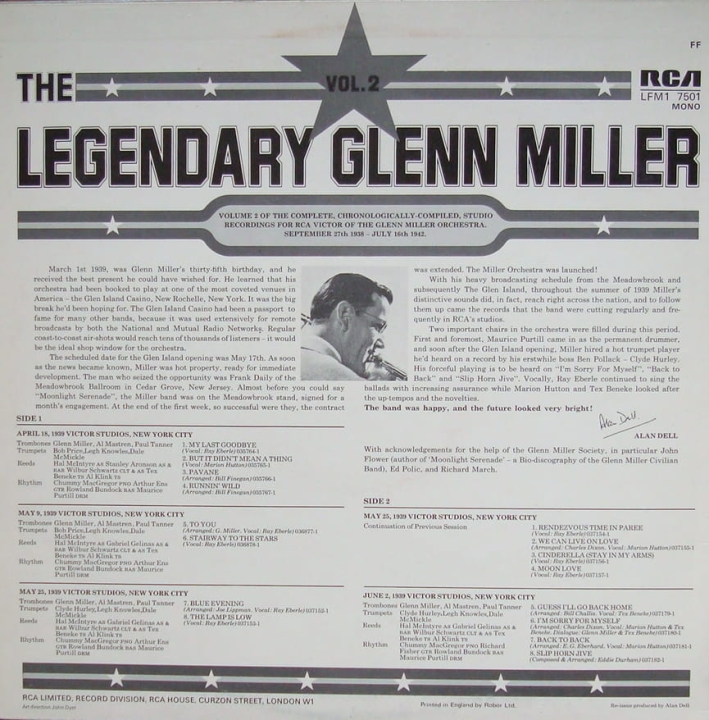 plyty,gramofonowe,Glenn,Miller,And,His,Orchestra,The,Legendary,Glenn,Miller,Vol.2,LFM1,7501,Mono