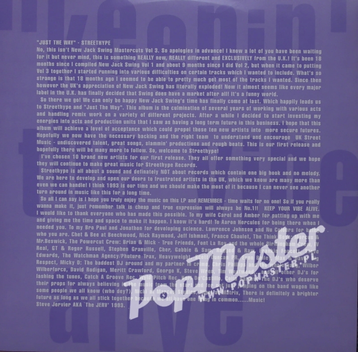 Just The Way A Collection Of Ten New Artists From The Streets Of Urban UK JERV 1LP  winyle hip hop www.popmaster.pl