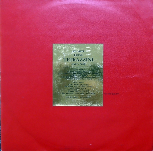 Vinyl Luisa Tetrazzini ‎– Luisa Tetrazzini (1871-1940)  Fidelio ‎– ATL 4079