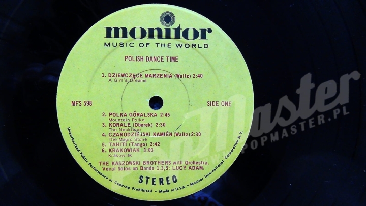The Kaszowski Brothers – Polish Dance Time Monitor Records – MP 598