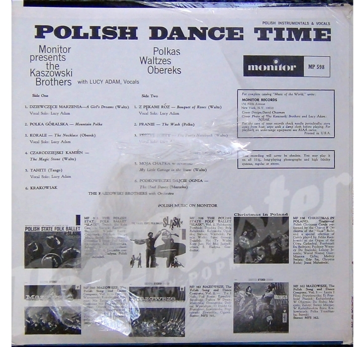 The Kaszowski Brothers – Polish Dance Time Monitor Records – MP 598