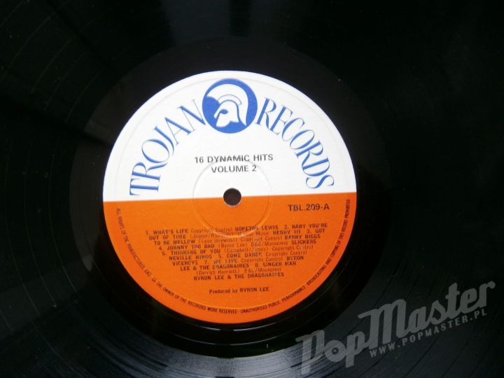 Various ‎– 16 Dynamic Reggae Hits Vol 2  TROJAN TBL 209 STEREO Winyle reggae ska Vinyl