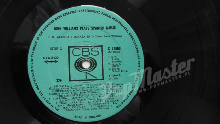 John Williams Plays Spanish Music Albeniz, Rodrigo, De Falla, Granados, And Others CBS 72860 Winyl Muzyka Klasyczna